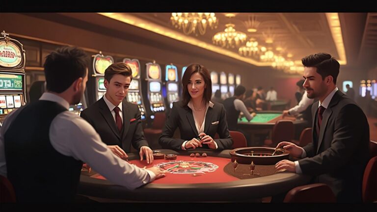 Imagen de personas jugando a la ruleta en un casino lujoso