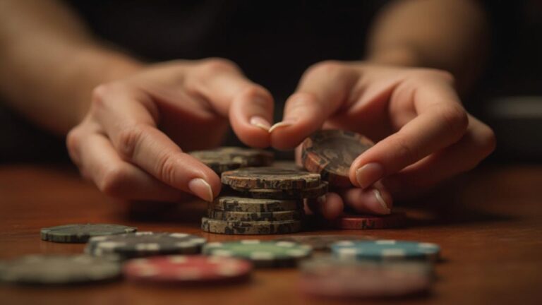 Imagen de manos de una persona jugando cartas de póker